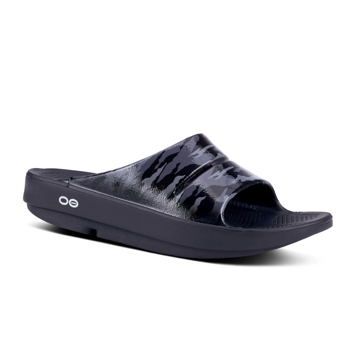 'OOFOS' Women's OOahh Slide Limited Edition - Black / Gray / Camo - Image 2